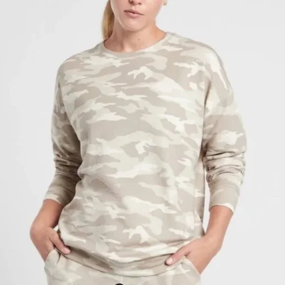 Athleta Tops Athleta Camo Studio To Street Pullover Crewneck Poshmark